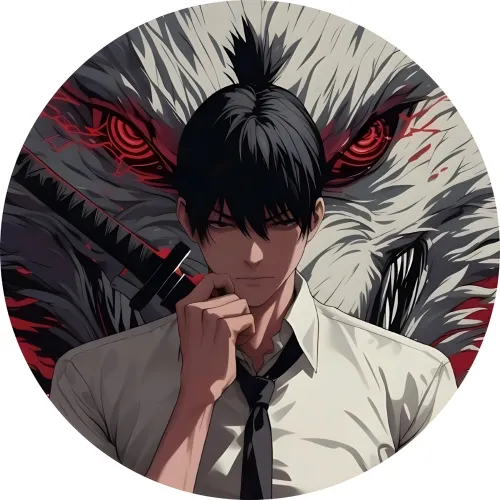 Значок Людина-бензопила - 016