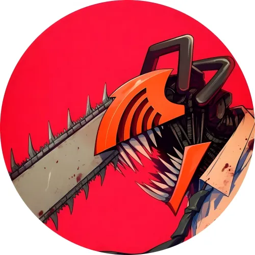 Значок Людина-бензопила - 028